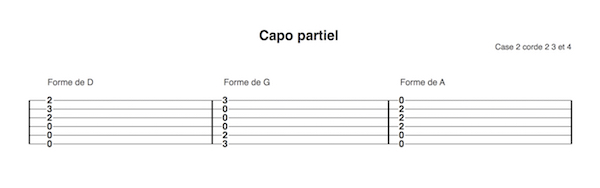Capodastre partiel case 2 corde2 3 4